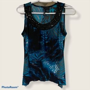 Saint Tropez West Beaded Sleeveless Animal Print